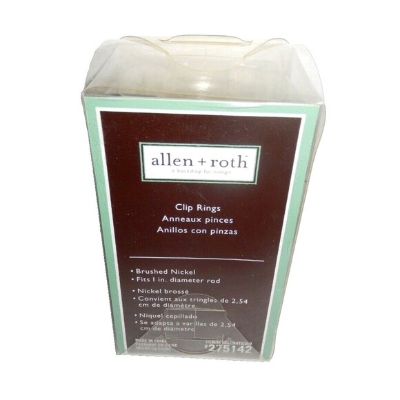 2 Packs Allen+Roth Curtain Clip Rings 7 Pack Brushed Nickel Fits 1" Diameter Rod - Picture 3 of 3